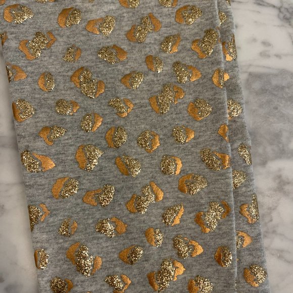 J. Crew Glitter Leopard Print Leggings Girls Size 10 - Picture 4 of 4